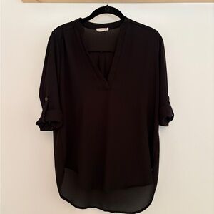 Lush Black Sheer Blouse